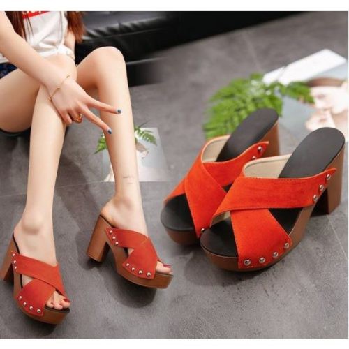 GI 3033 (SZ 35-39) RISCE SANDAL HIGH HEELS 10cm IMPORT WANITA CEWEK PEREMPUAN JAKARTA