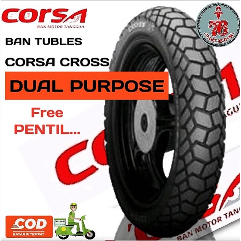 BAN TUBLESS DUAL PURPOSE CORSA CROSS S (80/90.14 / 90/90.14 100/80.14 / 110/80.14)