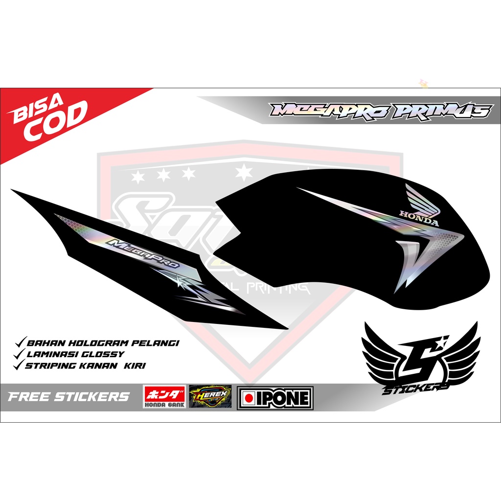 Striping Variasi Megapro Primus Hologram Stiker Megapro Herex Terbaru Terlaris