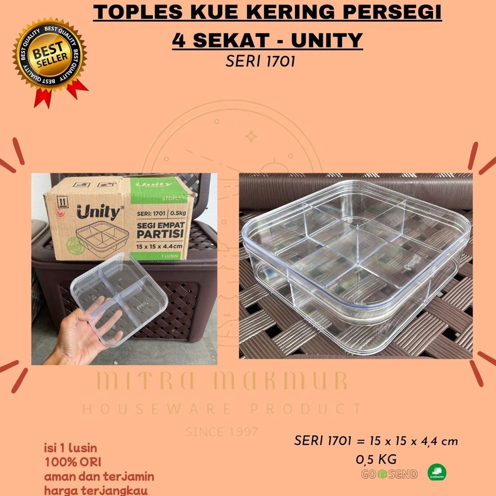 SALE!! TOPLES KUE KERING PERSEGI 4 SEKAT 500 gr / UNITY-1701 / TOPLES LEBARAN @1 LSN