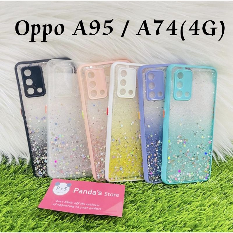 Glitter Case Oppo A95 (New) / A74 4G / F19 Funny Color Dengan Pelindung Kamera (PsS)