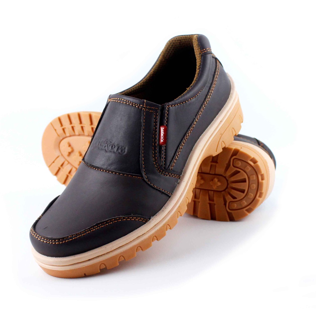 Sepatu Slip On Kulit Asli Pria Model Casual HIRIO CK