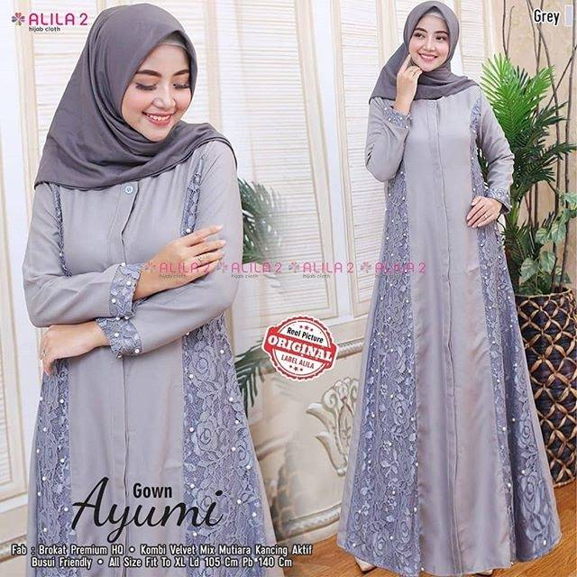 Dress Hijab Terlaris Dress Brokat Mix Velvet Murah Party Dress Wedding Dress Terbaru Gamis Shopee Indonesia