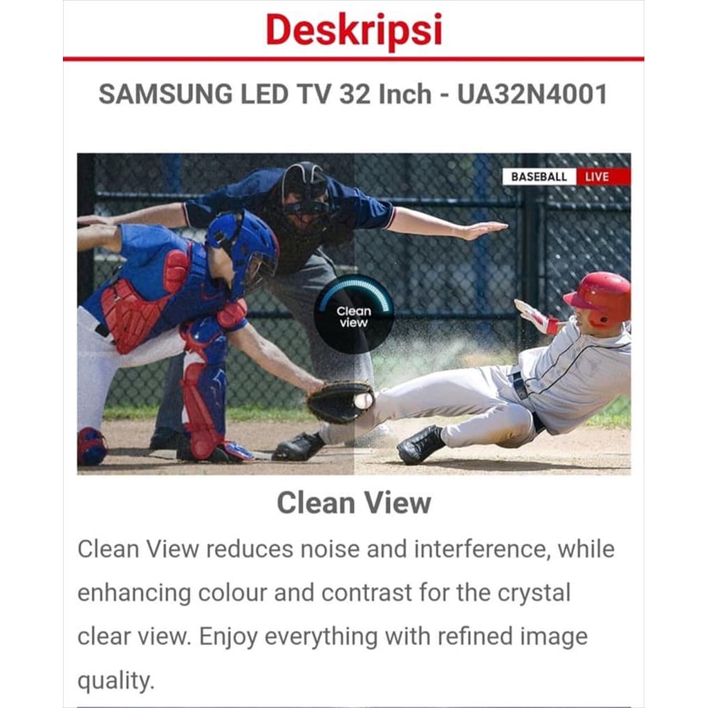 LED TV SAMSUNG UA32N4001AKPXD HD TV [32 inch / DIGITAL TV / USB MOVIE] (GARANSI RESMI)-2