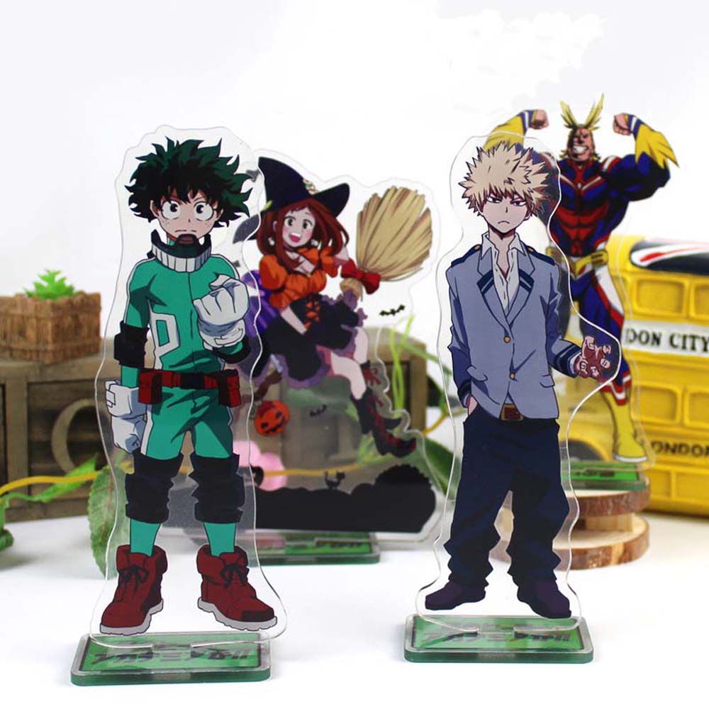 REBUY Cute Desktop Decoration Model Toy Figure Model Plate My Hero Academia Action Figure Acrylic Stand Might Japanese Anime Kaminari Denki Midoriya Izuku Desktop Standing Card