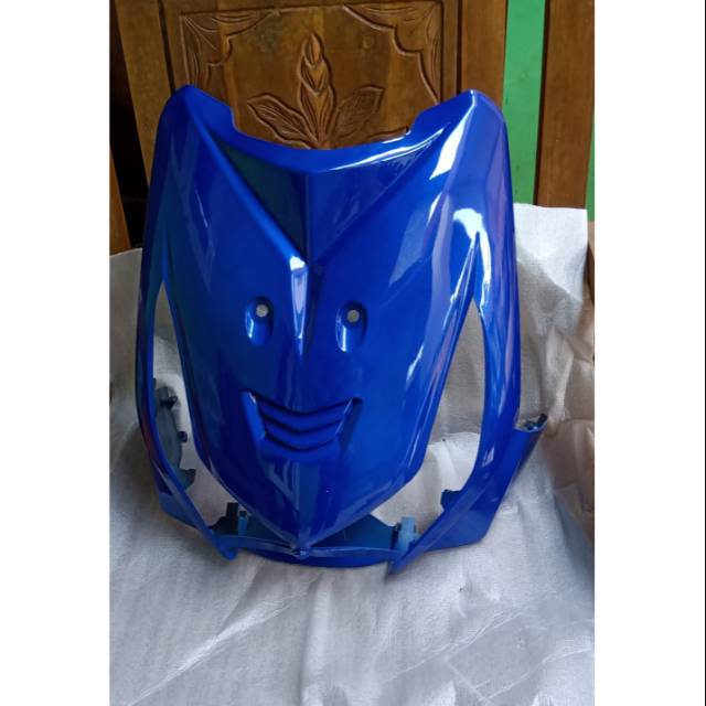 Tameng depan Beat karbu biru tua