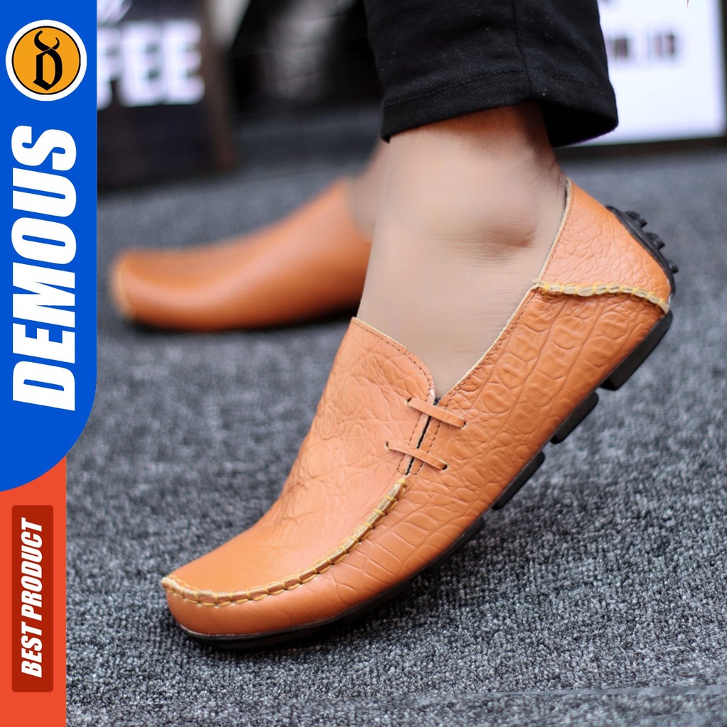 Sepatu Slip On Pria Casual Kulit Asli DEMOUS FRIDZ