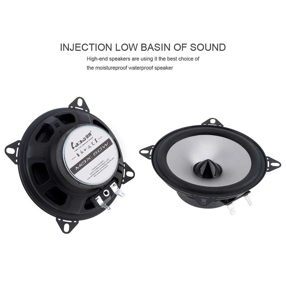 LaBo Speaker Subwoofer Mobil HiFi 4 Inch 60W 2 PCS - LB-PS1401D-Hitam