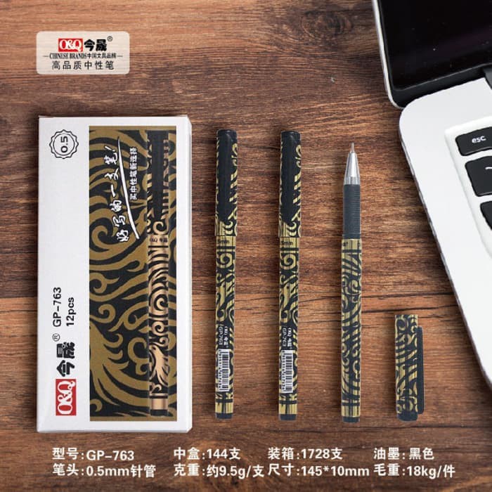 

[BISA COD] Pena Ballpoint Bolpen Bolpoin Pulpen Rollerball Gel Pen 0.5 GP-763 O&Q Import