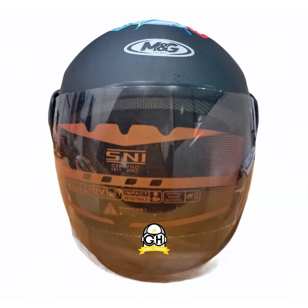 HELM EVOLUTION DORAEMON BLACK DOFF HALF FACE MODEL GM EVO