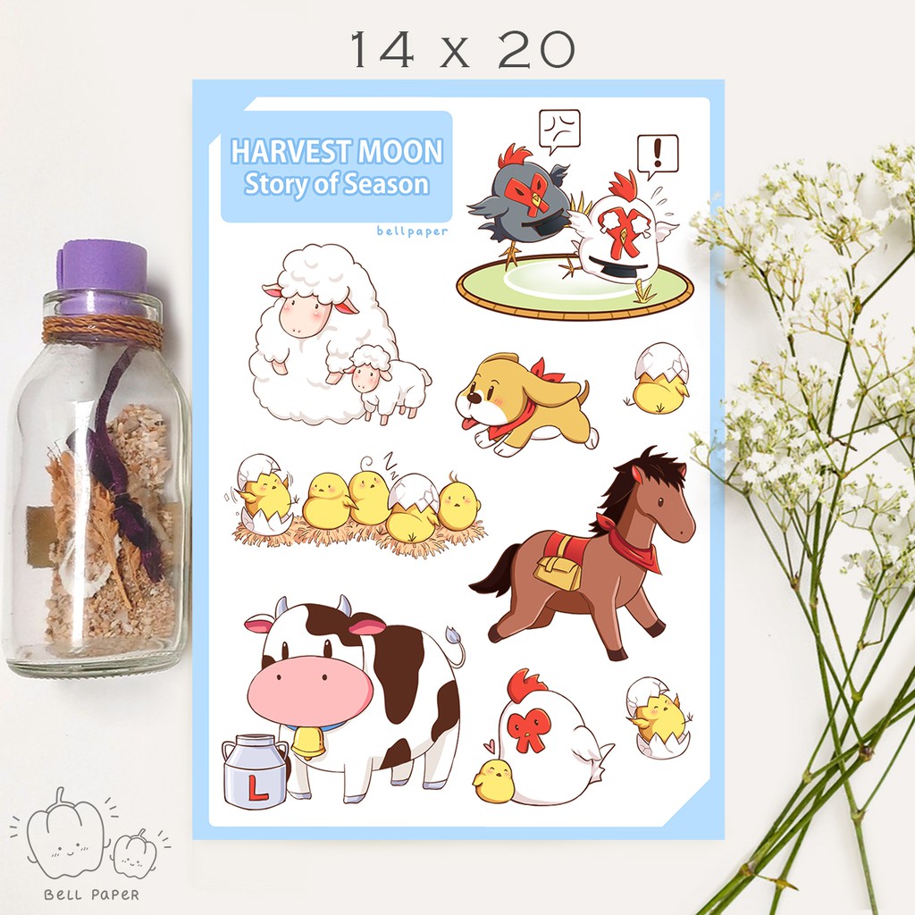 

Sticker Hewan Harvest Moon Story of Season - Dekorasi Planner Scrapbook Journal Lucu [BellPaper]