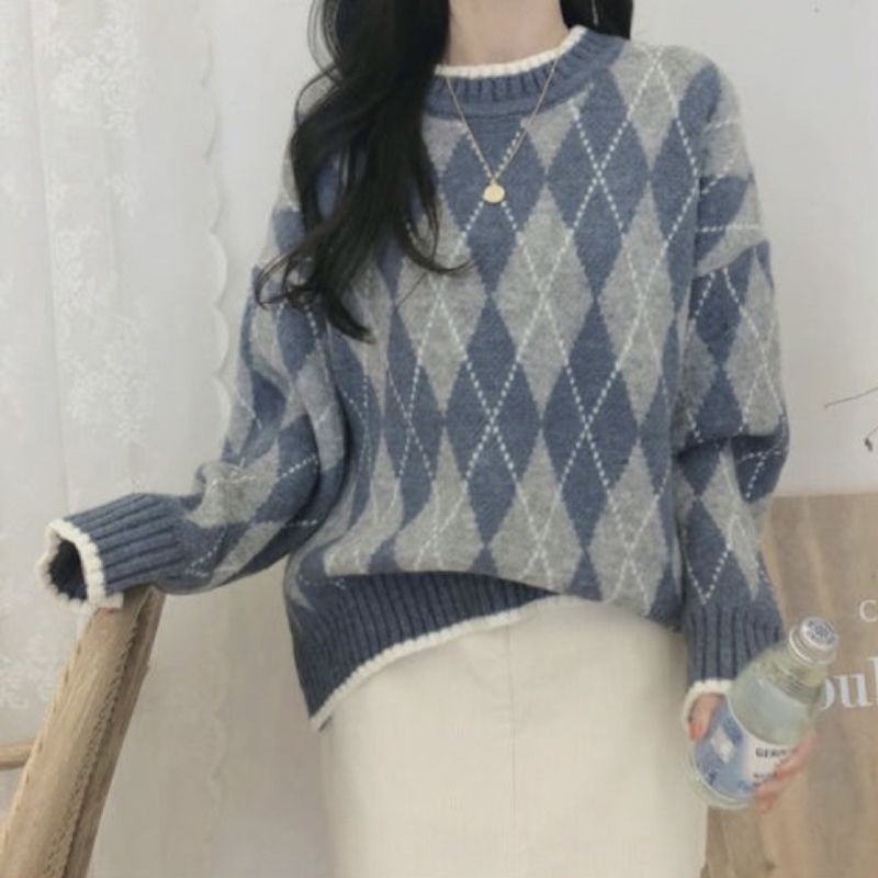 M FESYEN | TENI KOREAN SWEATER OVERSIZE WANITA | SWEATER WANITA | SWEATER RAJUT WANITA | KNITWEAR | 