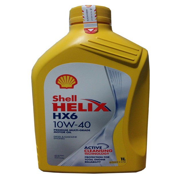 Pelumas Oli Mesin Mobil Bensin SHELL HELIX HX6 SN PLUS 10W-40 Botol 1 Liter ORIGINAL 100%