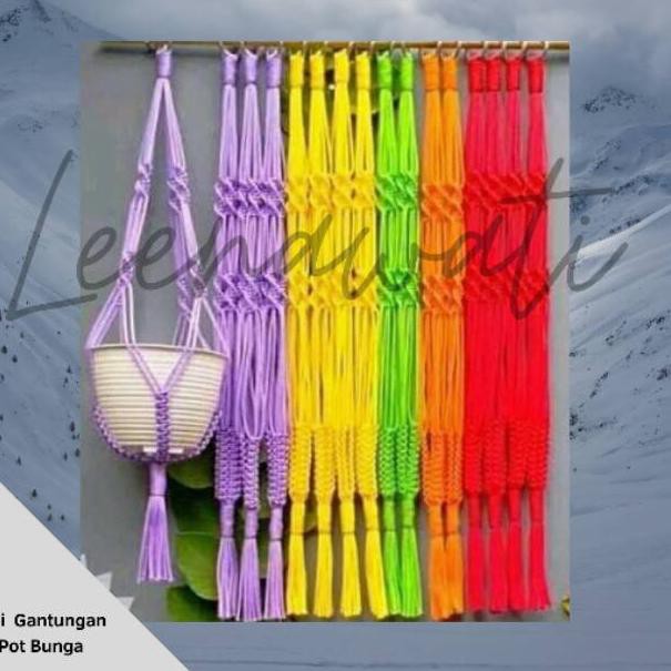 Bayar di tempat Tali pot gantung / gantungan pot /hiasan dinding/tali macrame /tali kur WDK