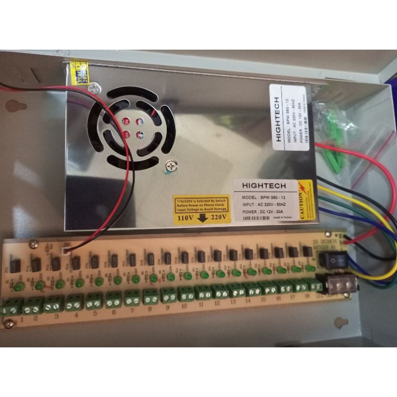 POWER SUPPLY 30A BOX POWER SUPLY CCTV 12V 30A AC TO DC 30 AMPERE  AC INPUT : 110/220V DC O