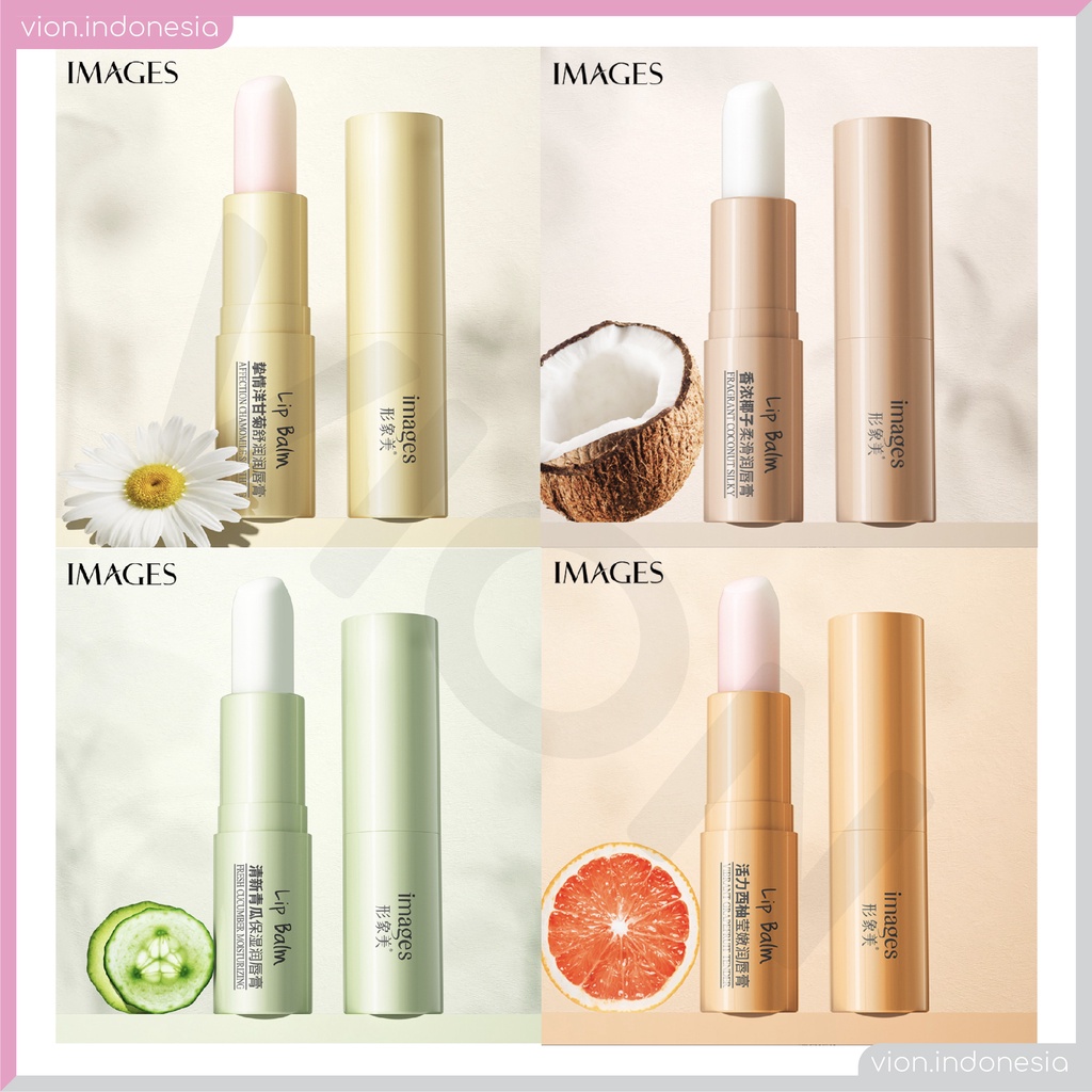 IMAGES Lip Balm New Flavour Chamomile Coconut Cucumber Grapefruit Pelembab Perawatan Bibir Lipbalm Original IM011