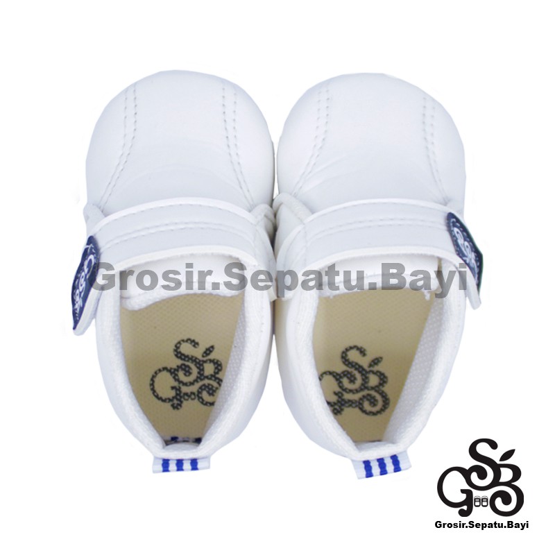 sepatu bayi baby shoes prewalker laki laki perempuan umur 2 - 14 bulan model Elite Livina PUTIH