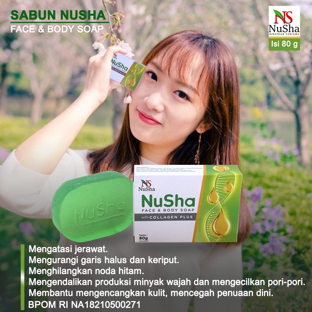 sabun pemutih badan ampuh permanen NUSHA Collagen Original BPOM tanpa efek samping 100% ORIGINAL