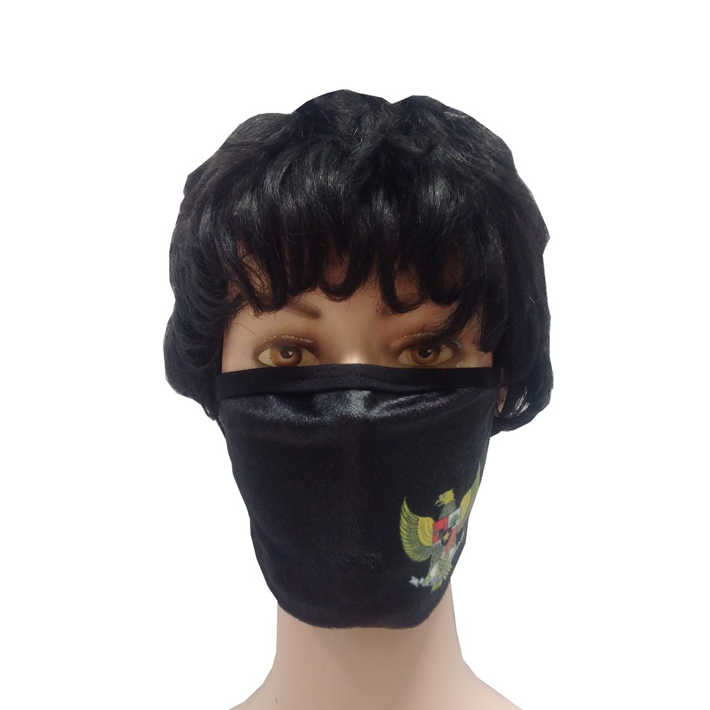 Masker Kain 3 Lapis/ply Katun Motif Garuda - Bahan Tebal - Lembut