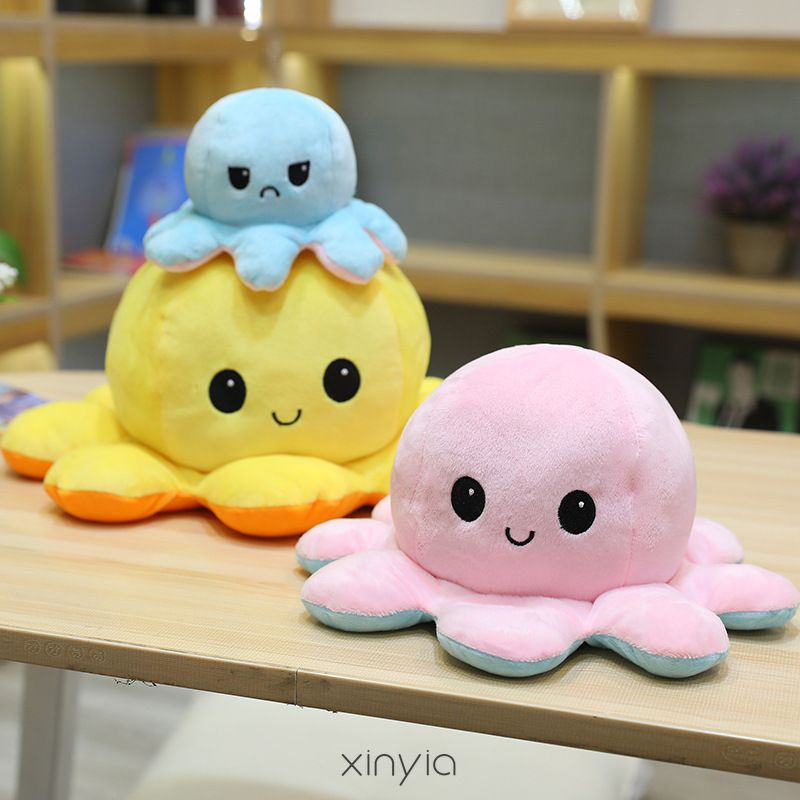 Boneka Gurita Octopus Halus Bolak - Balik Dua Sisi Reversible