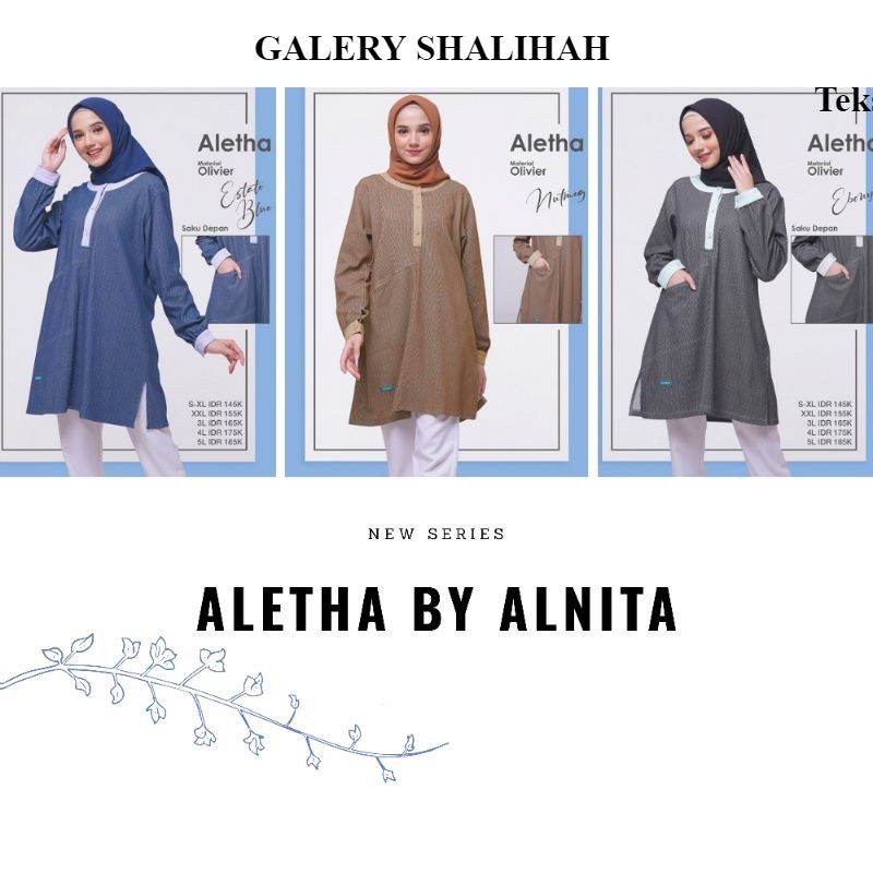 TUNIK ALETHA ATASAN ALNITA ALETHA FASHION MUSLIM