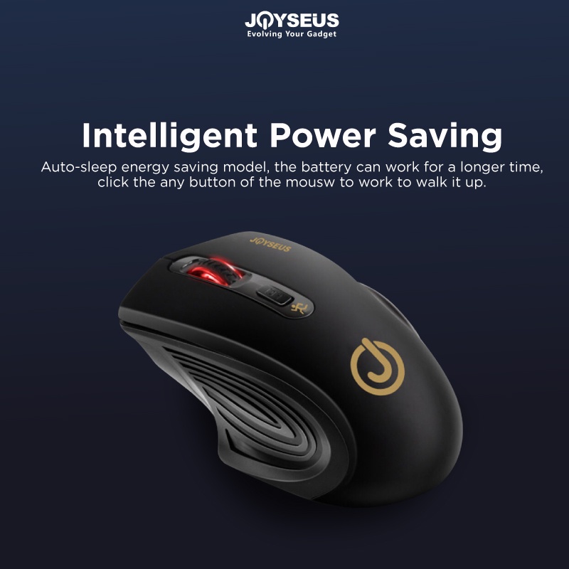 JOYSEUS Wireless Mouse 1800DPI USB Computer 2.4GHz Mouse - MS0003