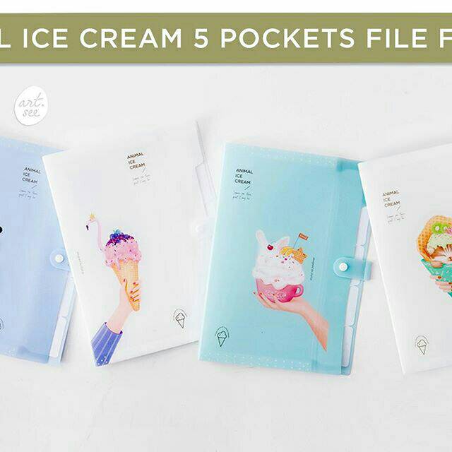 

Animal Ice Cream 5 Pockets File Folder