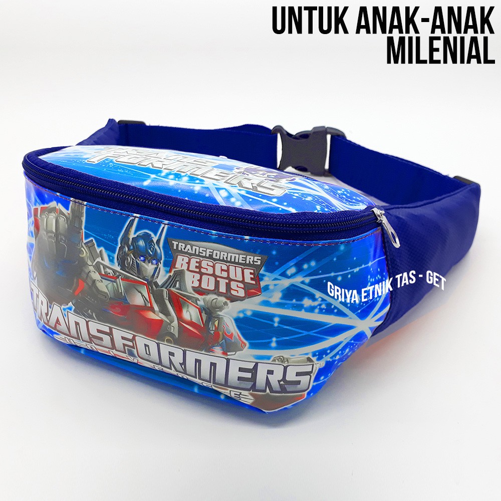 Tas Pinggang anak laki laki Karakter Transformers Promo - Waistbag anak cowok Transformers Diskon