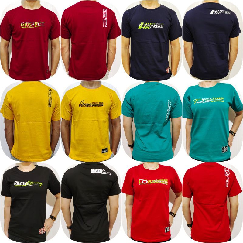 Kaos oblong  warna tulisan basic OR M L XL XXL XXXL(super size)