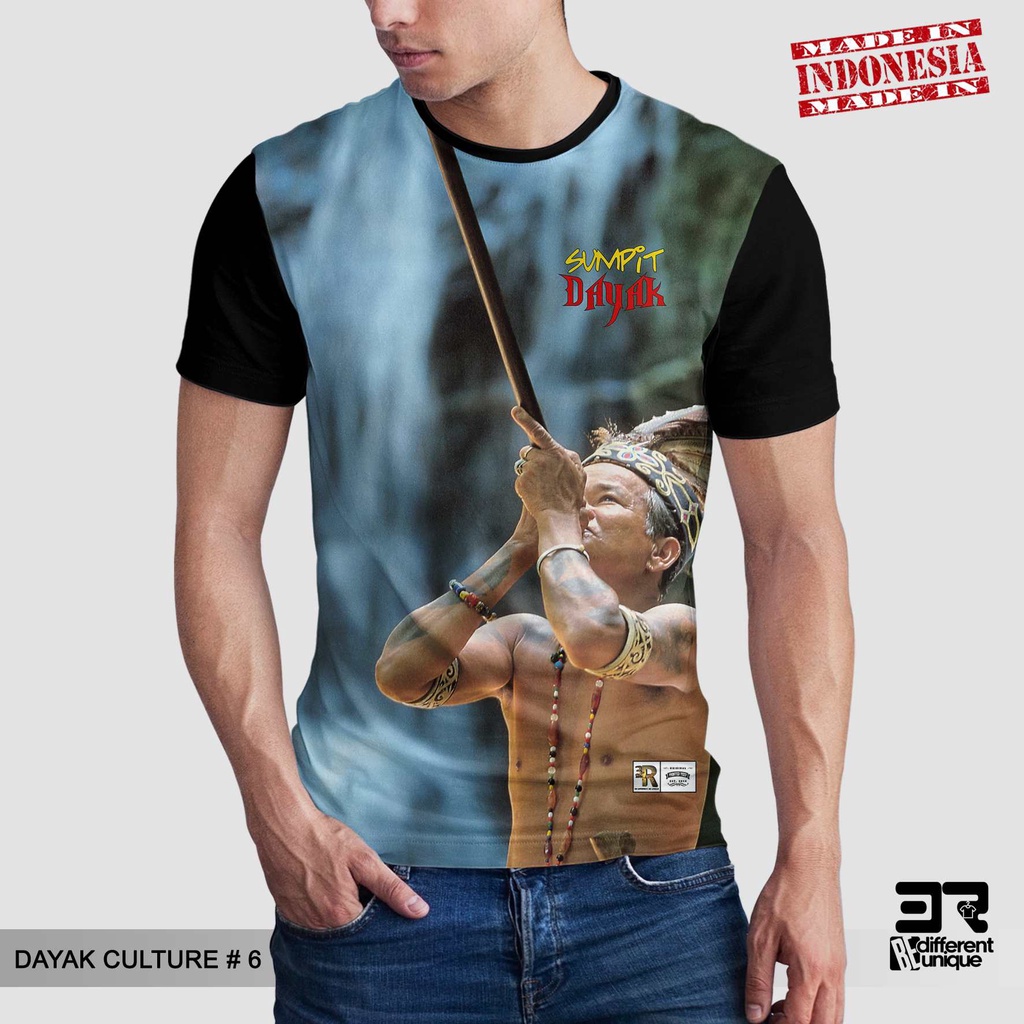 [ COD ] KAOS DISTRO PRINTING GAMBAR KALIMANTAN DAYAK CULTURE 6 - BAJU INDONESIA SUKU ADAT BUDAYA MOT