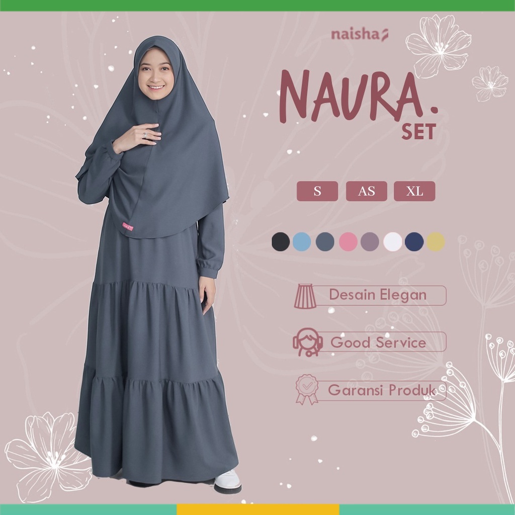 Gamis Set Naura + DInah Bergo