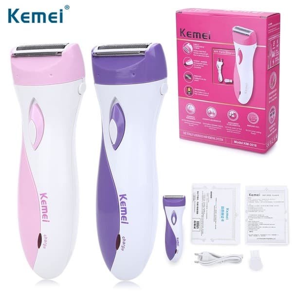 COD Alat Cukur Bulu Kemei KM-3018 Lady Shaver Woman Cukuran Wanita KEMEI KM-3018 / MESIN CUKUR BULU WANITA SHAVER KEMEI KM-3018