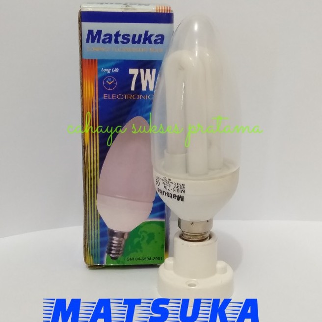 Lampu Lilin /Lampu Candle/Lampu Lombok Cahaya Putih/Kuning E14/ E27 MSK 7W Matsuka