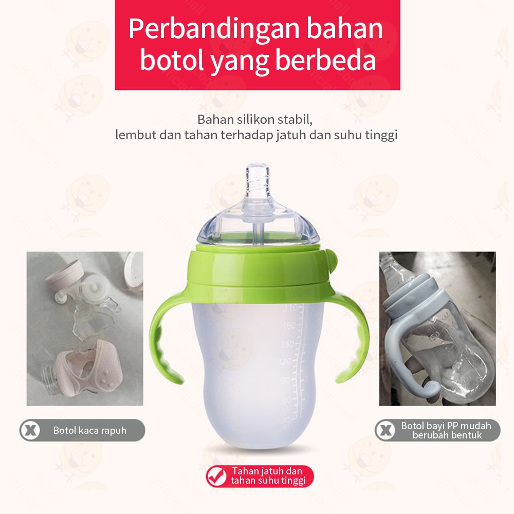 Lacoo PIKO Bello botol susu bayi silikon lembut Baby bottle anti kolik