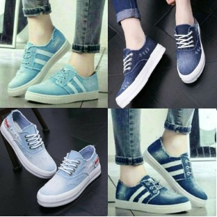 Sepatu Fashion Wanita Slip On Jeans