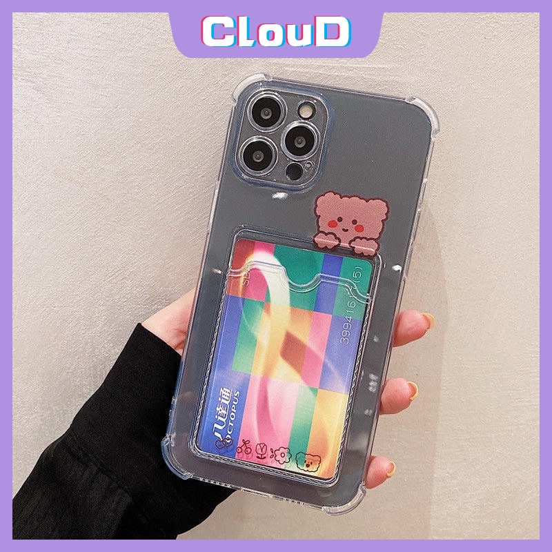 Soft Case Dompet Kartu Motif Beruang Kelinci Untuk Xiaomi Redmi Note 10 10s Pro Note9 Redmi 10 9A 9C Mi 11 Lite POCO X3 Pro M3