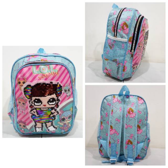 Ransel Punggung Anak Perempuan Hello Kitty Ungu Backpack TK PAUD Kuda Pony Pink Tas LED Motif Unicorn Frozen LOL Biru Murah