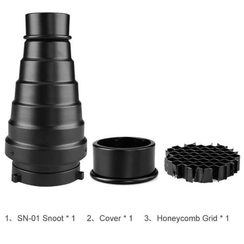 Aksesoris Lampu Bowens Mount Conical Snoot Honeycomb Speedlight Fotografi