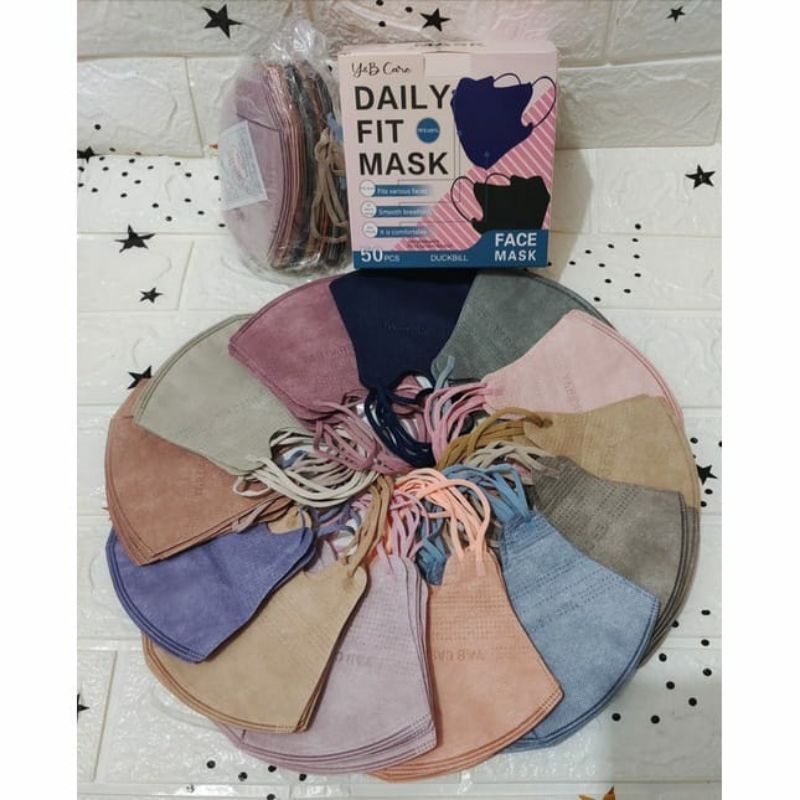MASKER DUCKBILL Y&B CARE MIX WARNA ISI 50 PCS