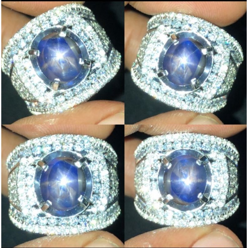 NATURAL VIVID BLUE STAR SAPPHIRE 6.03 CTS