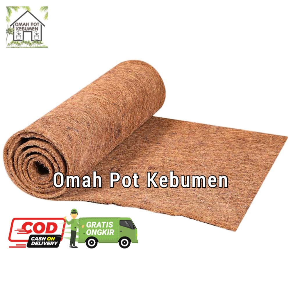 90x90Cm Tikar Kelapa Alami Coco Liner Kelapa Rol Besar Karpet Kelapa Gantung Dinding Keranjang Pot B