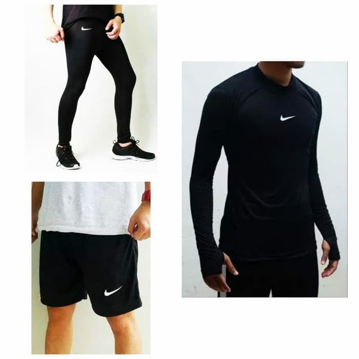 PROMO!! PAKET Baselayer Baju legging dan celana olahraga Gym Fitness TERJANGKAU TERMURAH