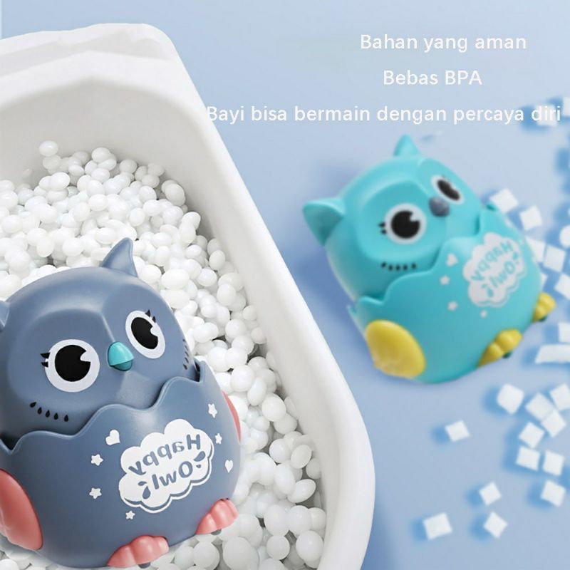 ~ PIYOSHI08 ~ Mainan Anak Bayi Edukasi Bentuk Owl Cute Burung Hantu Tanpa Baterai Press n Go MA04