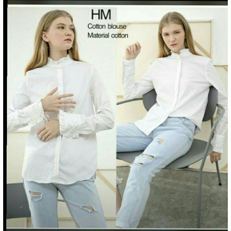 Kemeja Wanita Long - Sleeved Blouse  Super Halus &amp; Lembut Original Branded