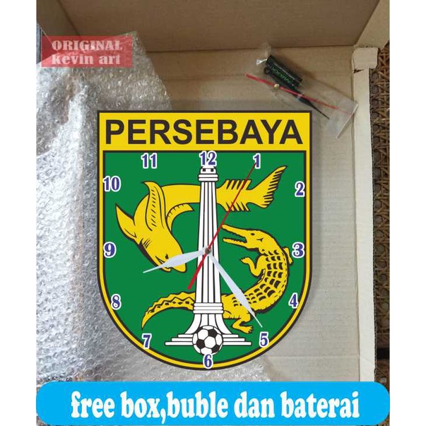 Jam Dinding Logo Persebaya Merchandise Unik Keren Besar Ukuran Jumbo Artistik Ekonomis Terbaru Walldecor