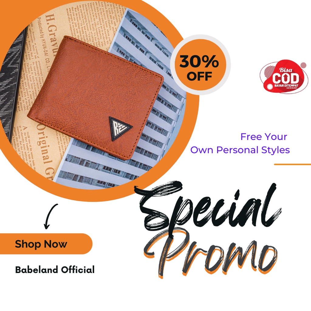 Dompet Lipat Pria Kulit PU Murah Original Branded Dompet Cowok Remaja Cowo Muda Simple Distro Keren 