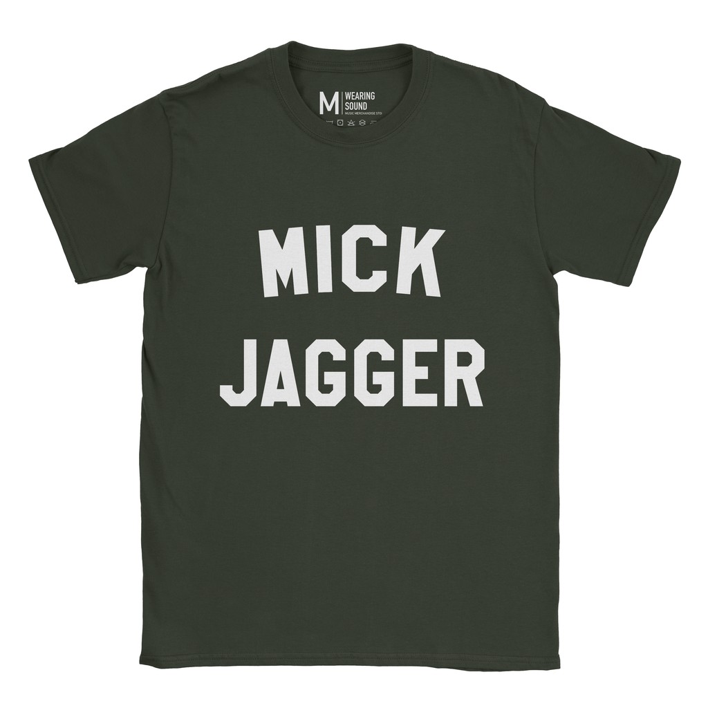 Baju Kaos Band Mick Jagger Forest Green
