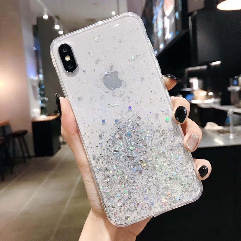 Casing iPhone 6s 6 7 8 Plus 11 Pro MAX XR X XS MAX Motif Planet Glitter Transparan