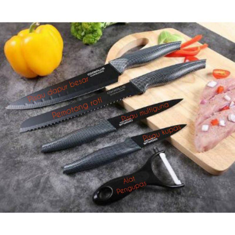 knife set pisau lock and lock