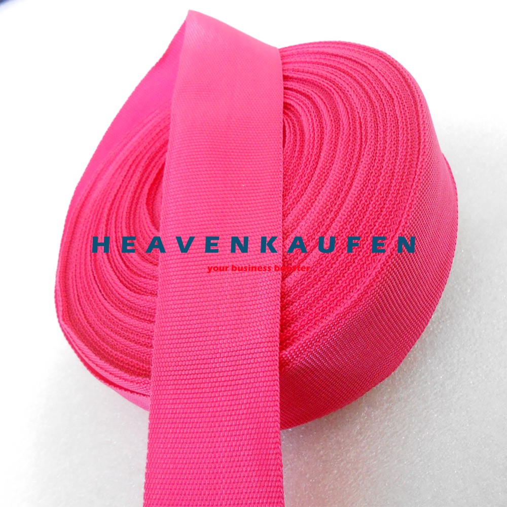 Bisban Pelipit Webbing PCR Lebar 3,8 cm Warna Pink Fanta Harga Per Rol isi 27 Meter